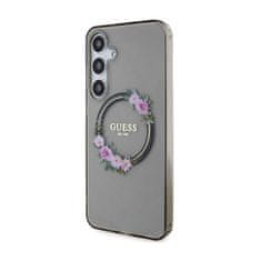 Guess Guess IML Flowers Wreath MagSafe - Ohišje za Samsung Galaxy S24+ (črno)