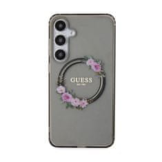 Guess Guess IML Flowers Wreath MagSafe - Ohišje za Samsung Galaxy S24+ (črno)