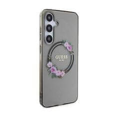 Guess Guess IML Flowers Wreath MagSafe - Ohišje za Samsung Galaxy S24+ (črno)