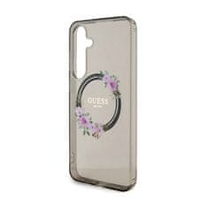 Guess Guess IML Flowers Wreath MagSafe - Ohišje za Samsung Galaxy S24+ (črno)