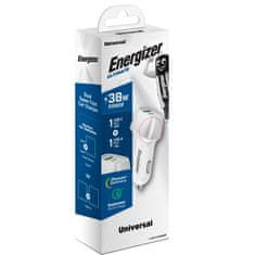 Energizer Energizer Ultimate - USB-C in USB-A 38W PD + QC3.0 avtomobilski polnilec (bela / srebrna)