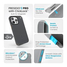 Speck Speck Presidio2 Pro ClickLock &amp; MagSafe - Ohišje za iPhone 15 Pro Max (ogleno siva / hladna bronasta)