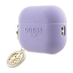 Guess Guess 3D gumijast 4G diamantni okras - etui za AirPods Pro 2 (vijolična)