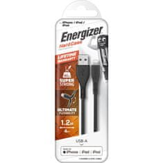 Energizer Energizer HardCase - Povezovalni kabel USB-A na Lightning s certifikatom MFi 1,2 m (črn) doživljenjska garancija