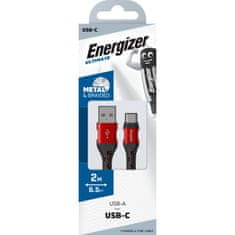 Energizer Energizer Ultimate - Povezovalni kabel USB-A na USB-C 2 m (rdeč)