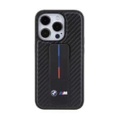 NEW BMW Grip Stand Smooth & Carbon - Ohišje za iPhone 15 Pro (črno)