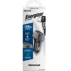 Energizer Energizer Ultimate - USB-C in USB-A 38W PD + QC3.0 avtomobilski polnilec (črn)