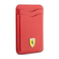 NEW Ferrari Wallet Cardslot MagSafe Leather 2023 - Magnetna denarnica (rdeča)