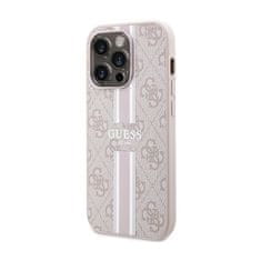 Guess Guess 4G Printed Stripes MagSafe - ohišje za iPhone 15 Pro (roza)