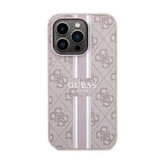 Guess Guess 4G Printed Stripes MagSafe - ohišje za iPhone 15 Pro (roza)