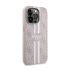 Guess Guess 4G Printed Stripes MagSafe - ohišje za iPhone 15 Pro (roza)