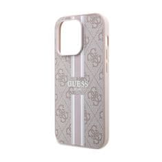 Guess Guess 4G Printed Stripes MagSafe - ohišje za iPhone 15 Pro (roza)