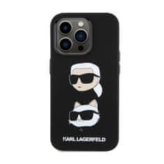 Karl Lagerfeld Karl Lagerfeld Silikonski ovitek Karl &amp; Choupette Heads - iPhone 15 Pro Case (črn)