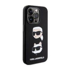 Karl Lagerfeld Karl Lagerfeld Silikonski ovitek Karl &amp; Choupette Heads - iPhone 15 Pro Case (črn)