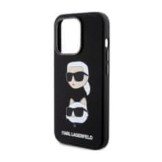 Karl Lagerfeld Karl Lagerfeld Silikonski ovitek Karl &amp; Choupette Heads - iPhone 15 Pro Case (črn)