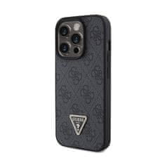 Guess Guess usnje 4G Triangle Strass - Ohišje za iPhone 15 Pro Max (črno)