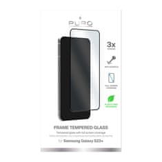 Puro PURO Frame Tempered Glass - Kaljeno steklo za zaščito zaslona za Samsung Galaxy S23+ (črn okvir)