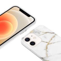 Crong Ohišje Crong Marble - Ohišje za iPhone 12 Mini (belo)