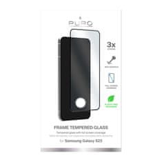 Puro PURO Frame Tempered Glass - Kaljeno steklo za zaščito zaslona za Samsung Galaxy S23 (črn okvir)