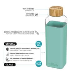NEW Quokka Storm - Steklena steklenica za vodo 700 ml (Teal)