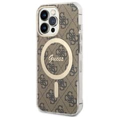 Guess Guess Bundle Pack MagSafe 4G - MagSafe etui za iPhone 13 Pro + komplet polnilnika (rjava/zlata)