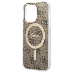 Guess Guess Bundle Pack MagSafe 4G - MagSafe etui za iPhone 13 Pro + komplet polnilnika (rjava/zlata)