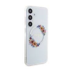 Guess Guess IML Flowers Wreath MagSafe - ovitek za Samsung Galaxy S24+ (prozoren)