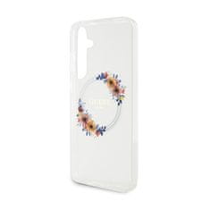 Guess Guess IML Flowers Wreath MagSafe - ovitek za Samsung Galaxy S24+ (prozoren)