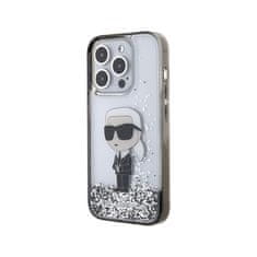 Karl Lagerfeld Karl Lagerfeld Liquid Glitter Ikonik - Ohišje za iPhone 15 Pro (prozorno)