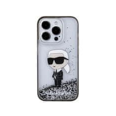 Karl Lagerfeld Karl Lagerfeld Liquid Glitter Ikonik - Ohišje za iPhone 15 Pro (prozorno)