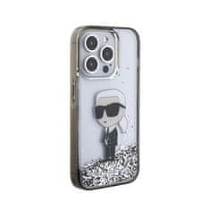 Karl Lagerfeld Karl Lagerfeld Liquid Glitter Ikonik - Ohišje za iPhone 15 Pro (prozorno)