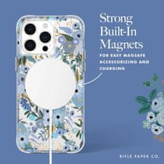 Rifle Paper Prozorno ohišje MagSafe za iPhone 15 Pro Max (Garden Party Blue)