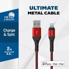 Energizer Energizer Ultimate - Povezovalni kabel USB-A na Lightning s certifikatom MFi 2 m (rdeč)