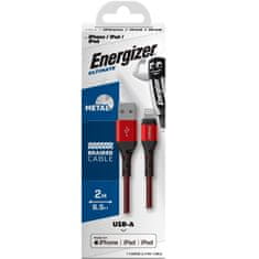 Energizer Energizer Ultimate - Povezovalni kabel USB-A na Lightning s certifikatom MFi 2 m (rdeč)