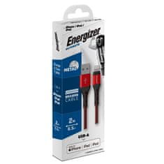 Energizer Energizer Ultimate - Povezovalni kabel USB-A na Lightning s certifikatom MFi 2 m (rdeč)