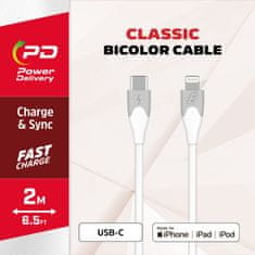 Energizer Energizer Classic - Povezovalni kabel USB-C na Lightning s certifikatom MFi 2 m (bel)