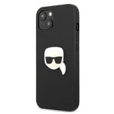 Karl Lagerfeld Karl Lagerfeld PU usnje Karl's Head Metal - etui za iPhone 13 mini (črno)