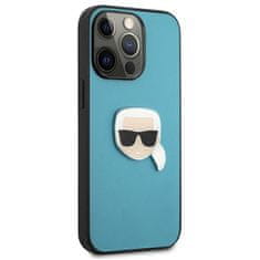 Karl Lagerfeld Karl Lagerfeld PU usnje Karl's Head Metal - ohišje za iPhone 13 Pro Max (modro)