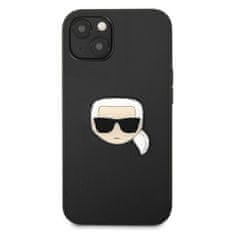 Karl Lagerfeld Karl Lagerfeld PU usnje Karl's Head Metal - etui za iPhone 13 mini (črno)