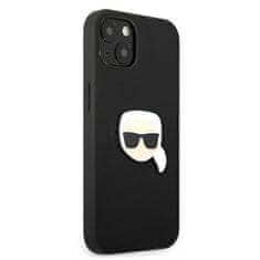 Karl Lagerfeld Karl Lagerfeld PU usnje Karl's Head Metal - etui za iPhone 13 mini (črno)