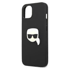 Karl Lagerfeld Karl Lagerfeld PU usnje Karl's Head Metal - etui za iPhone 13 mini (črno)