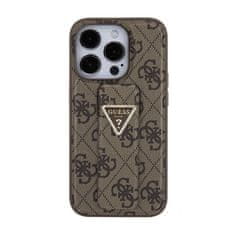 Guess Guess Grip Stand 4G Triangle Strass Logo - Ohišje za iPhone 15 Pro (rjavo)