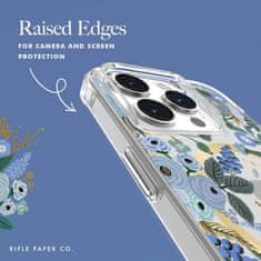 Rifle Paper Rifle Paper prozoren ovitek MagSafe - iPhone 15 Pro (Garden Party Blue)