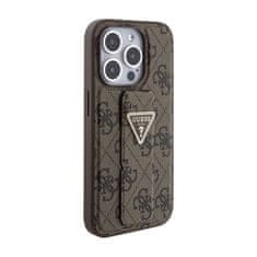 Guess Guess Grip Stand 4G Triangle Strass Logo - Ohišje za iPhone 15 Pro (rjavo)