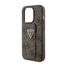 Guess Guess Grip Stand 4G Triangle Strass Logo - Ohišje za iPhone 15 Pro (rjavo)