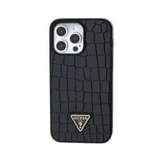 Guess Guess Croco Triangle Metal Logo - Ohišje za iPhone 15 Pro Max (črno)