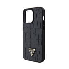 Guess Guess Croco Triangle Metal Logo - Ohišje za iPhone 15 Pro Max (črno)