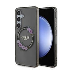 Guess Guess IML Flowers Wreath MagSafe - Ohišje za Samsung Galaxy S24 (črno)