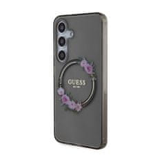 Guess Guess IML Flowers Wreath MagSafe - Ohišje za Samsung Galaxy S24 (črno)