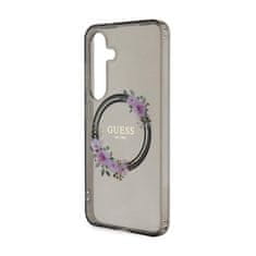 Guess Guess IML Flowers Wreath MagSafe - Ohišje za Samsung Galaxy S24 (črno)